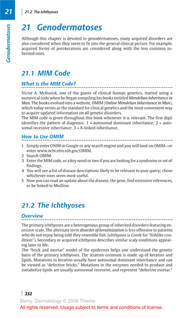 21 Genodermatoses