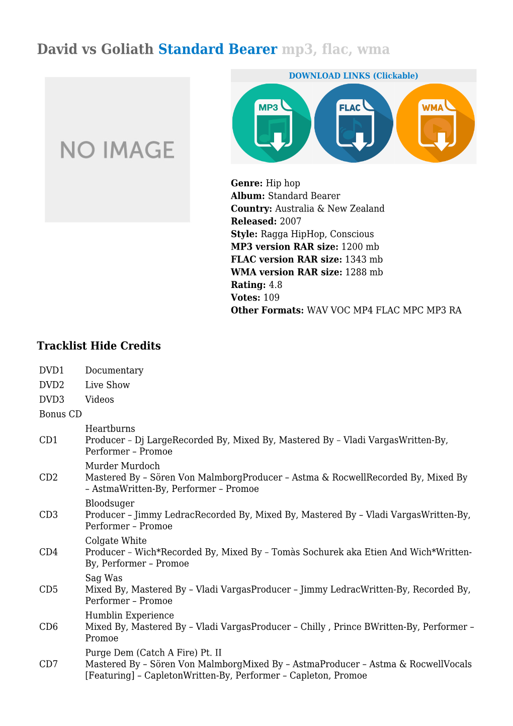 David Vs Goliath Standard Bearer Mp3, Flac, Wma