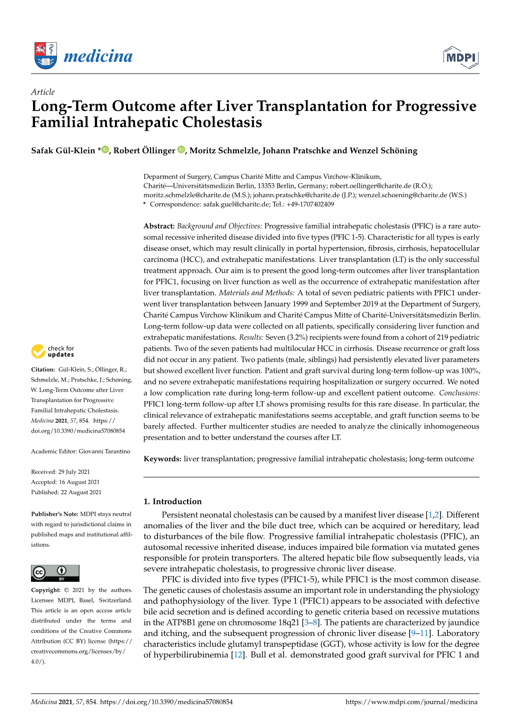 Long-Term Outcome After Liver Transplantation for Progressive Familial Intrahepatic Cholestasis