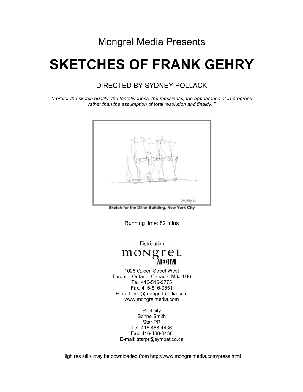 Sketches of Frank Gehry