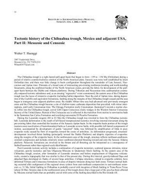 Tectonic History of the Chihuahua Trough, Mexico and Adjacent USA, Part II: Mesozoic and Cenozoic