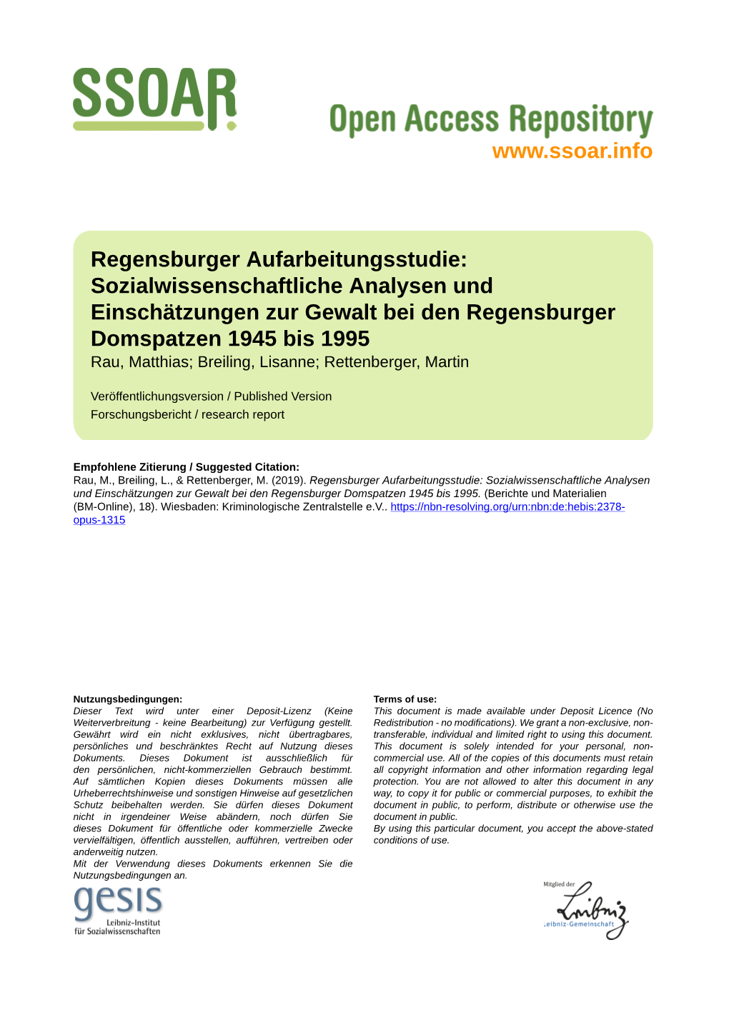 Regensburger Aufarbeitungsstudie