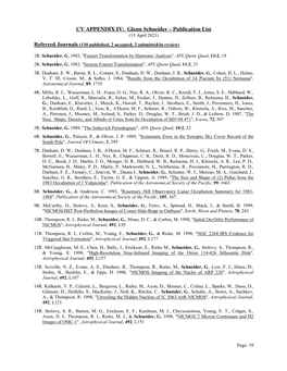 CV APPENDIX IV: Glenn Schneider – Publication List (15 April 2021)