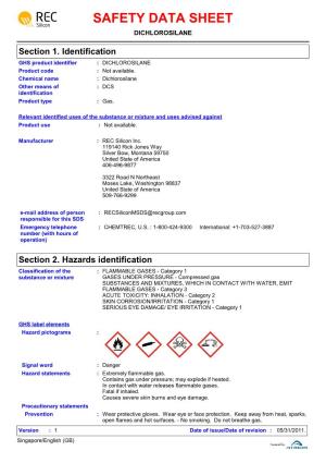 Safety Data Sheet Dichlorosilane