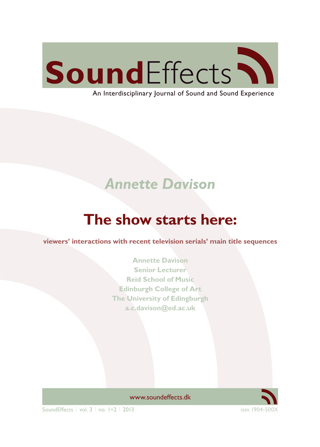 Annette Davison the Show Starts Here