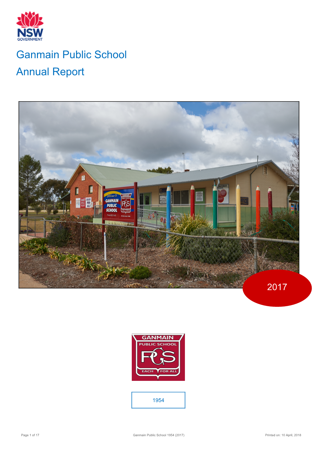 2017 Ganmain Public School Annual Report