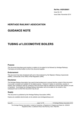 HGR-B9001-Is02 ______Tubing of Locomotive Boilers