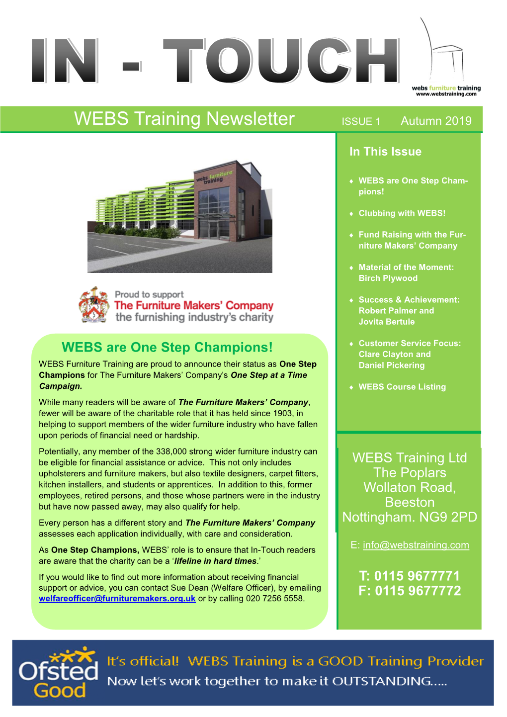 WEBS Training Newsletter ISSUE 1 Autumn 2019