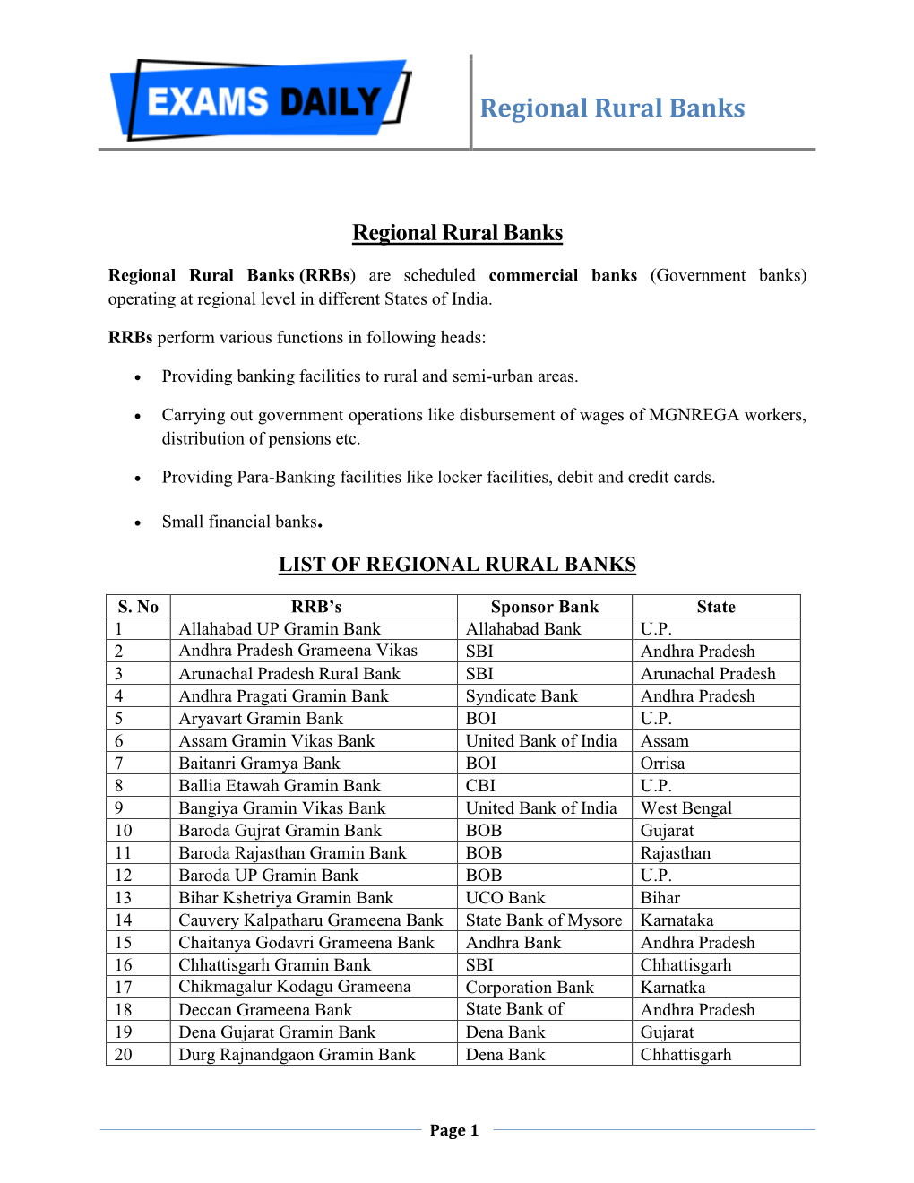 Regional Rural Banks