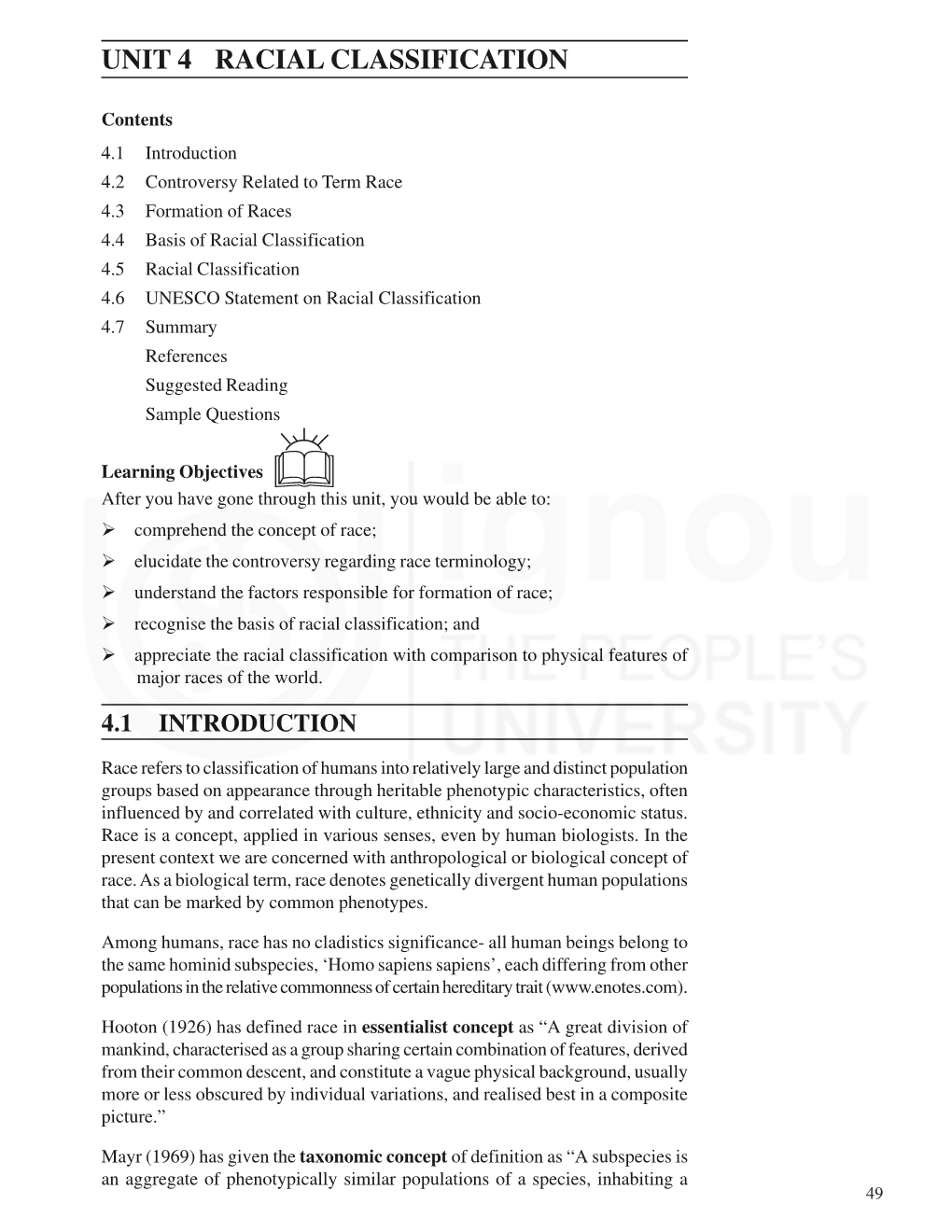 UNIT 4 RACIAL CLASSIFICATION Classification