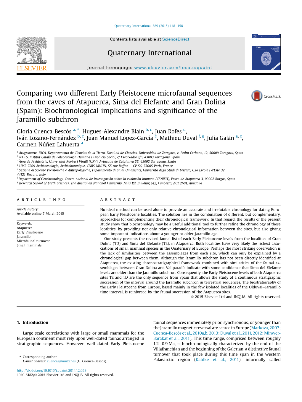 Comparing Two Different Early Pleistocene Microfaunal Sequences