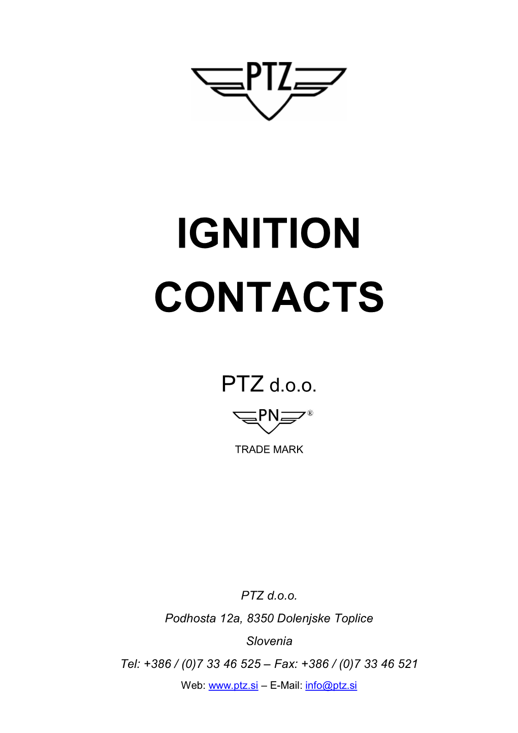 Ignition Contact Catalogue 2015