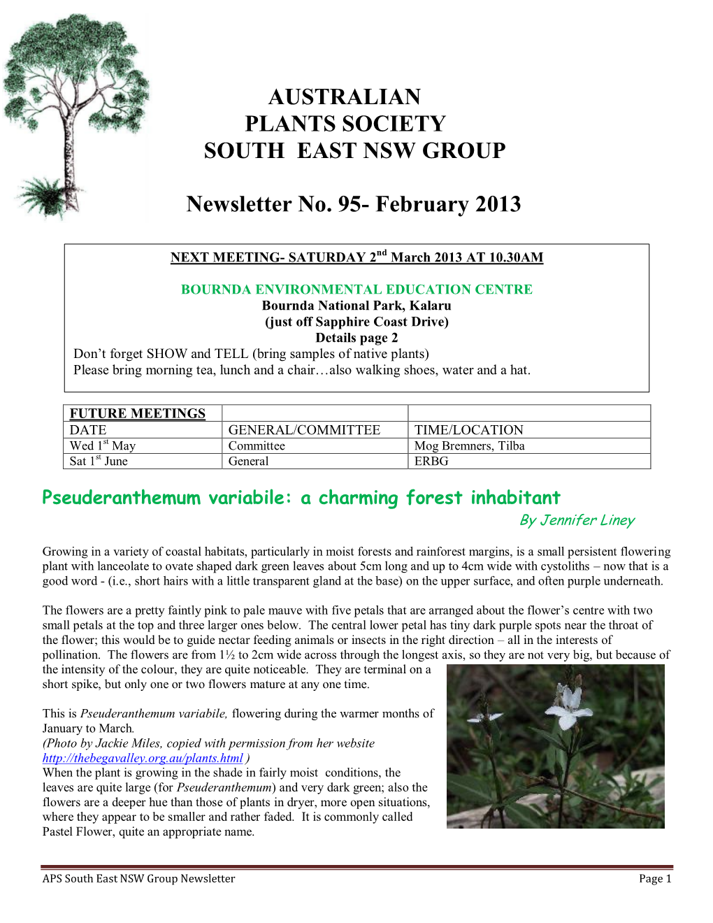 Australian Plants Society South East Nsw Group