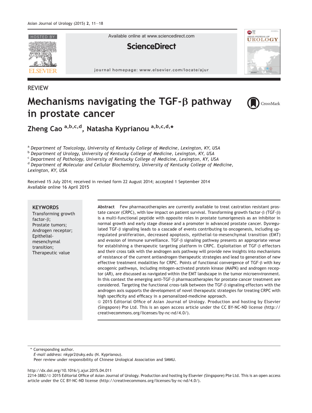 Mechanisms Navigating the TGF-B Pathway in Prostate Cancer