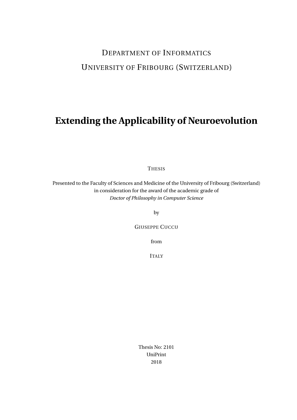 Extending the Applicability of Neuroevolution
