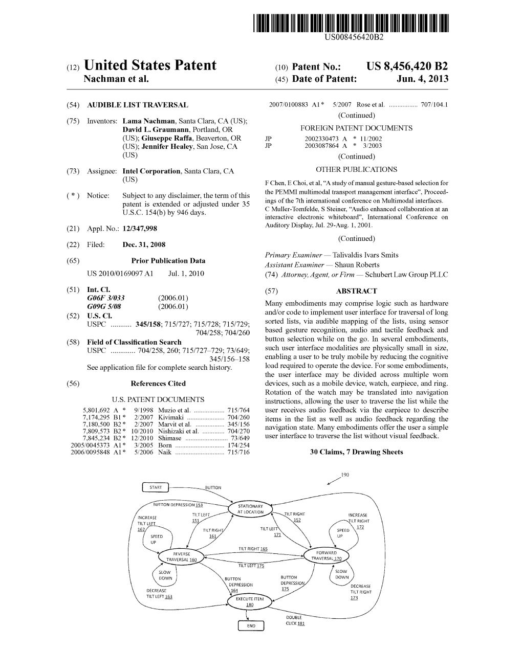 United States Patent (10) Patent No.: US 8,456,420 B2 Nachman Et Al