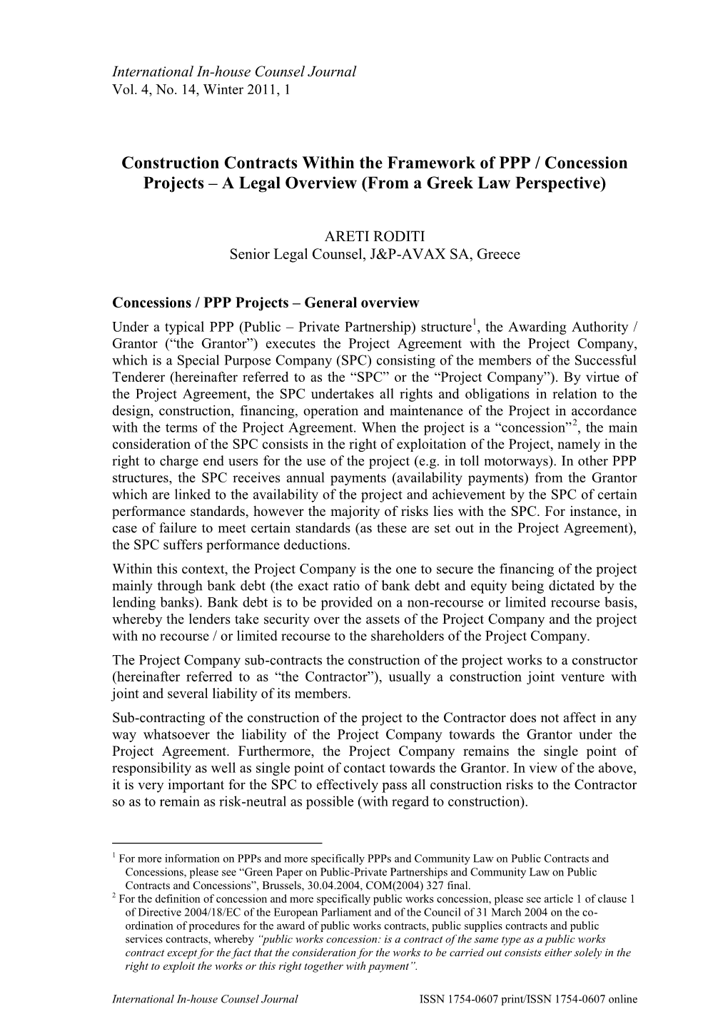 A Legal Overview (From a Greek Law Perspective)