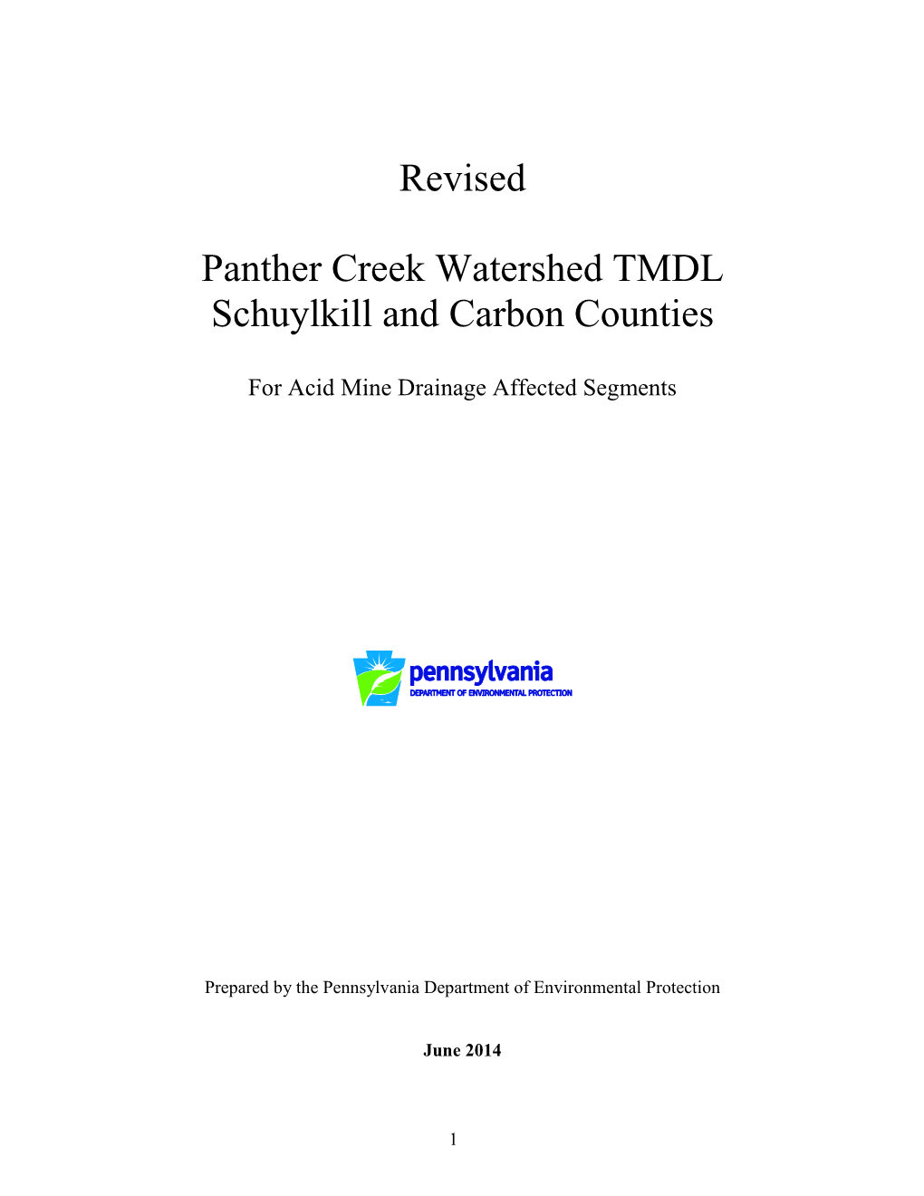 Revised Panther Creek Watershed TMDL Schuylkill and Carbon