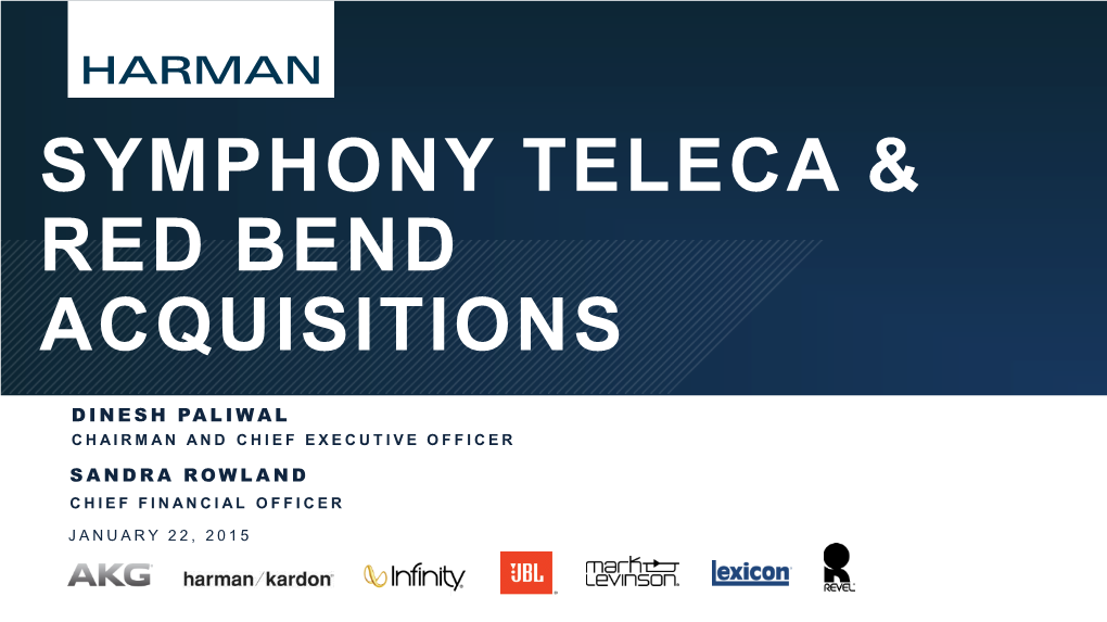Symphony Teleca and Red Bend Acquisitions