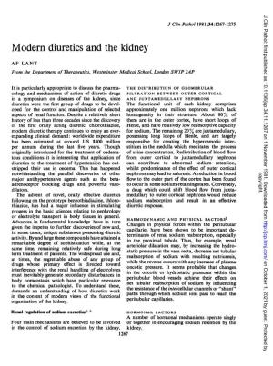 Modern Diuretics and the Kidney