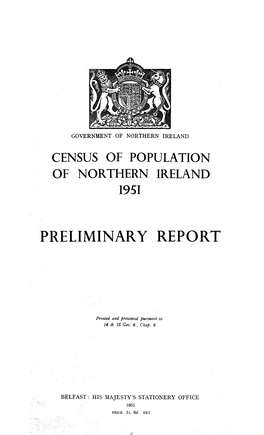 1951 Census Preliminary Report