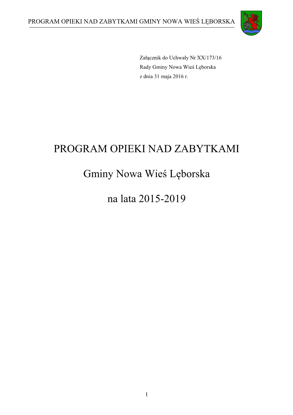 Program Opieki Nad Zabytkami Gminy Nowa Wieś Lęborska