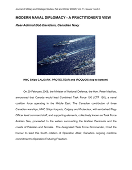 Modern Naval Diplomacy - a Practitioner’S View