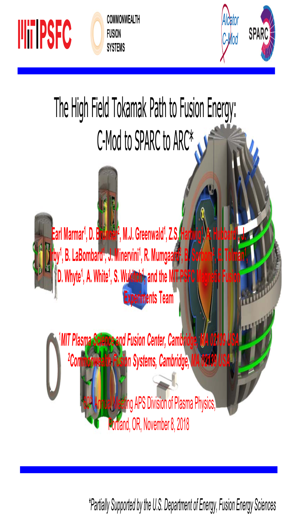 The High Field Tokamak Path to Fusion Energy: C-Mod to SPARC to ARC*