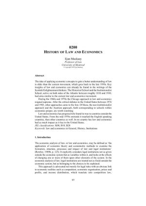 0200 History of Law and Economics