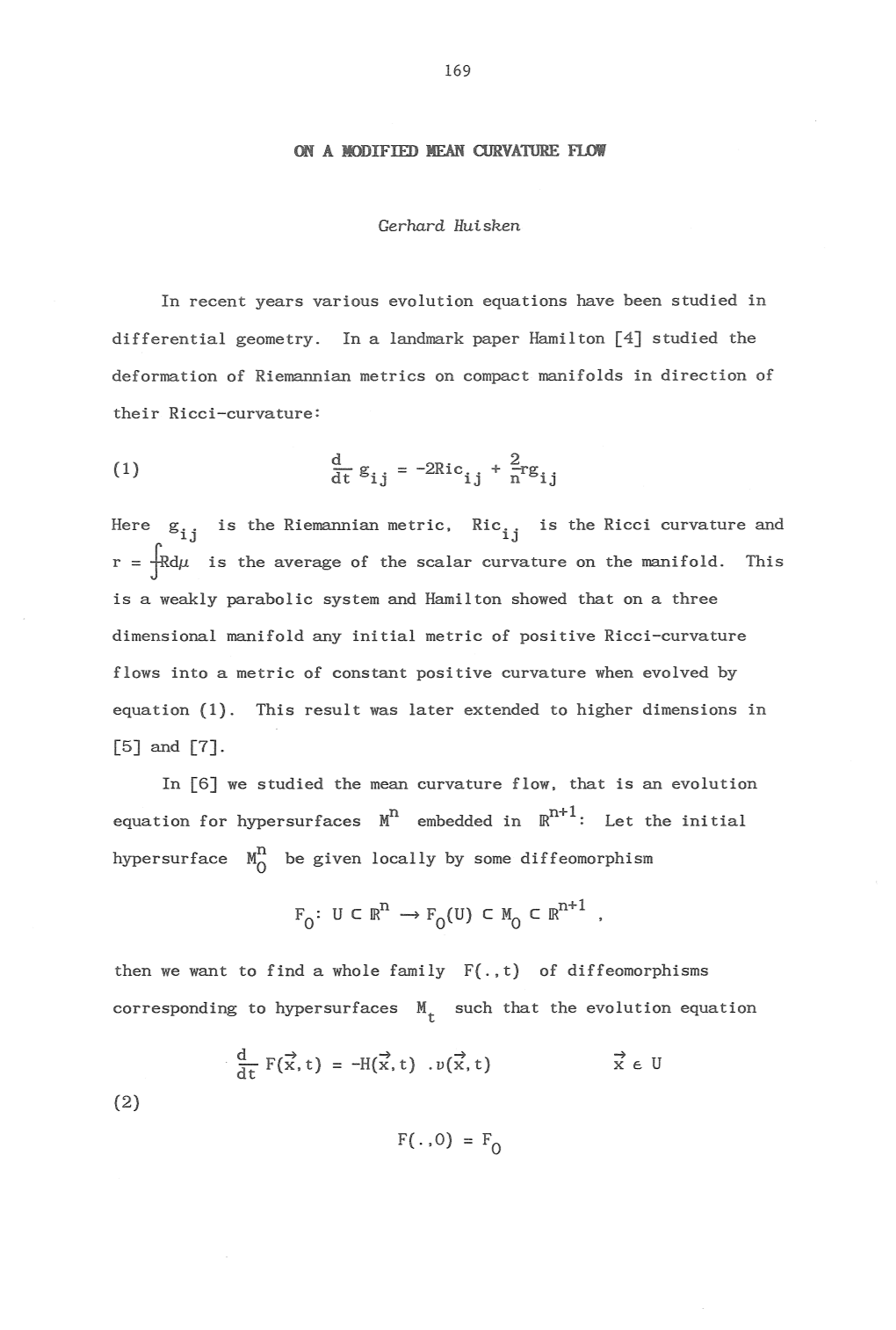 On a Modified Mean Curvature Flow (Pdf 509.23