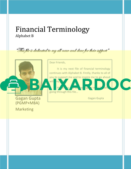 Financial Terminology -B