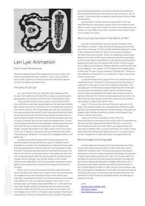 Len Lye: Animation Resource