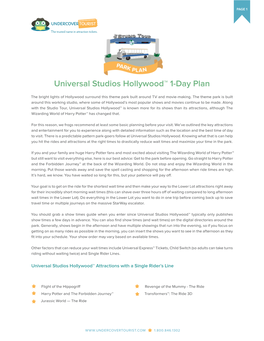 Universal Studios Hollywood™ 1-Day Plan