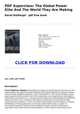 &lt;F278293&gt; PDF Superclass: the Global Power Elite and the World