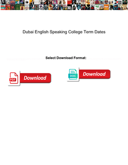 Dubai English Speaking College Term Dates