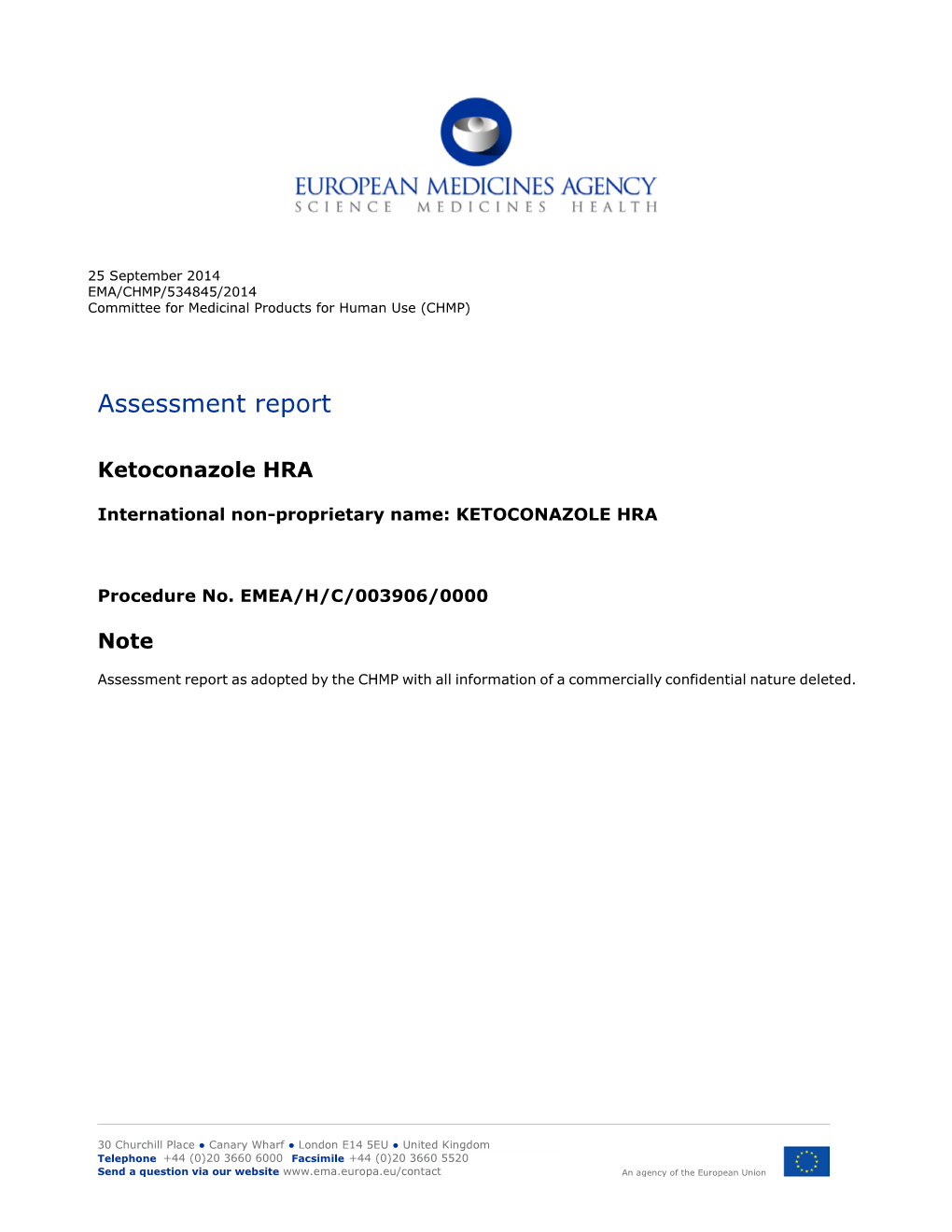 Assessment Report: Ketoconazole