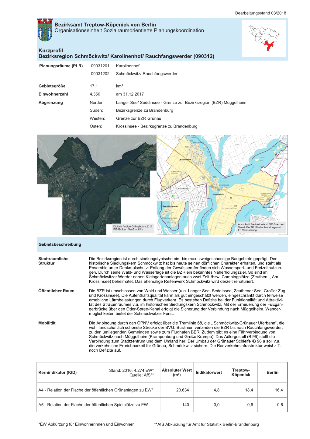 Kurzprofil Bezirksregion Schmöckwitz/ Karolinenhof/ Rauchfangswerder (090312)