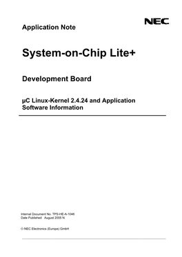 System-On-Chip Lite+ Development Board ?C Linux-Kernel 2.4.24 And