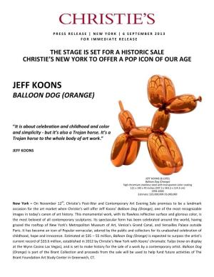 Jeff Koons Balloon Dog (Orange)
