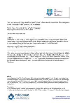 Florida in the Global South: How Eurocentrism Obscures Global Urban Challenges—And What We Can Do About It