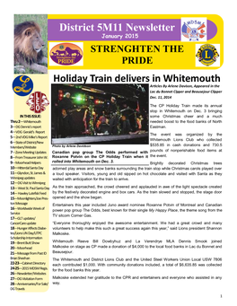 District 5M11 Newsletter Holiday Train Delivers in Whitemouth