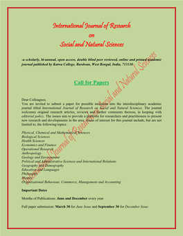 International Journal of Research on Social and Natural Sciences