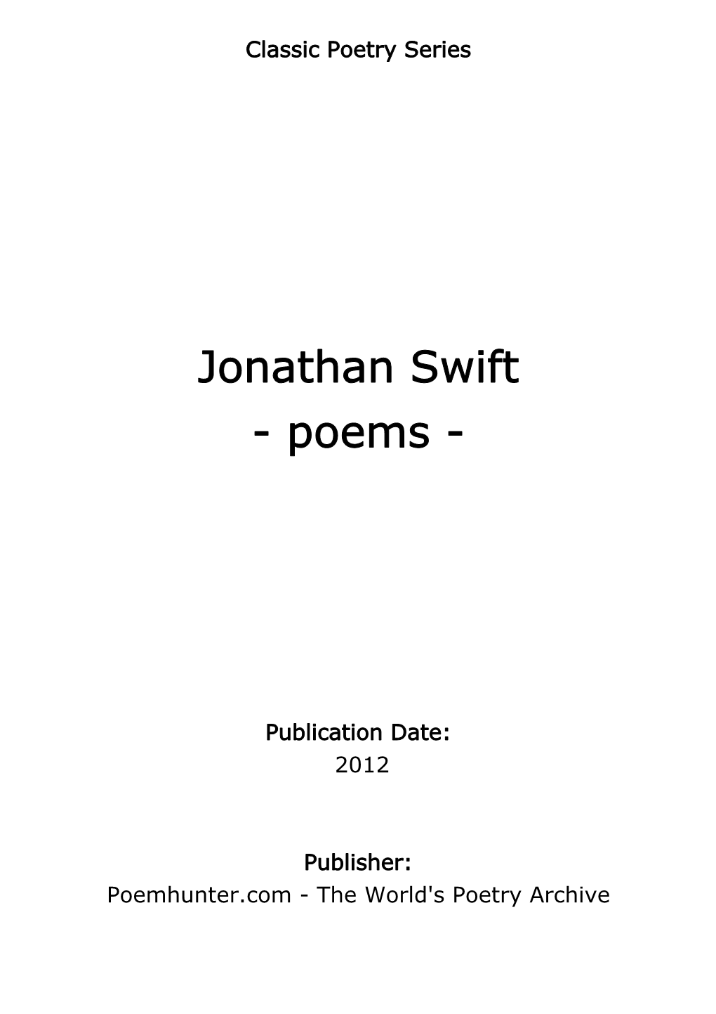 Jonathan Swift - Poems