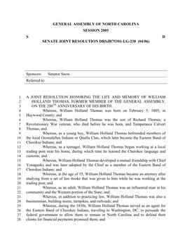 General Assembly of North Carolina Session 2005 S D Senate Joint Resolution Drsjr75301-Lg-238 (04/06)