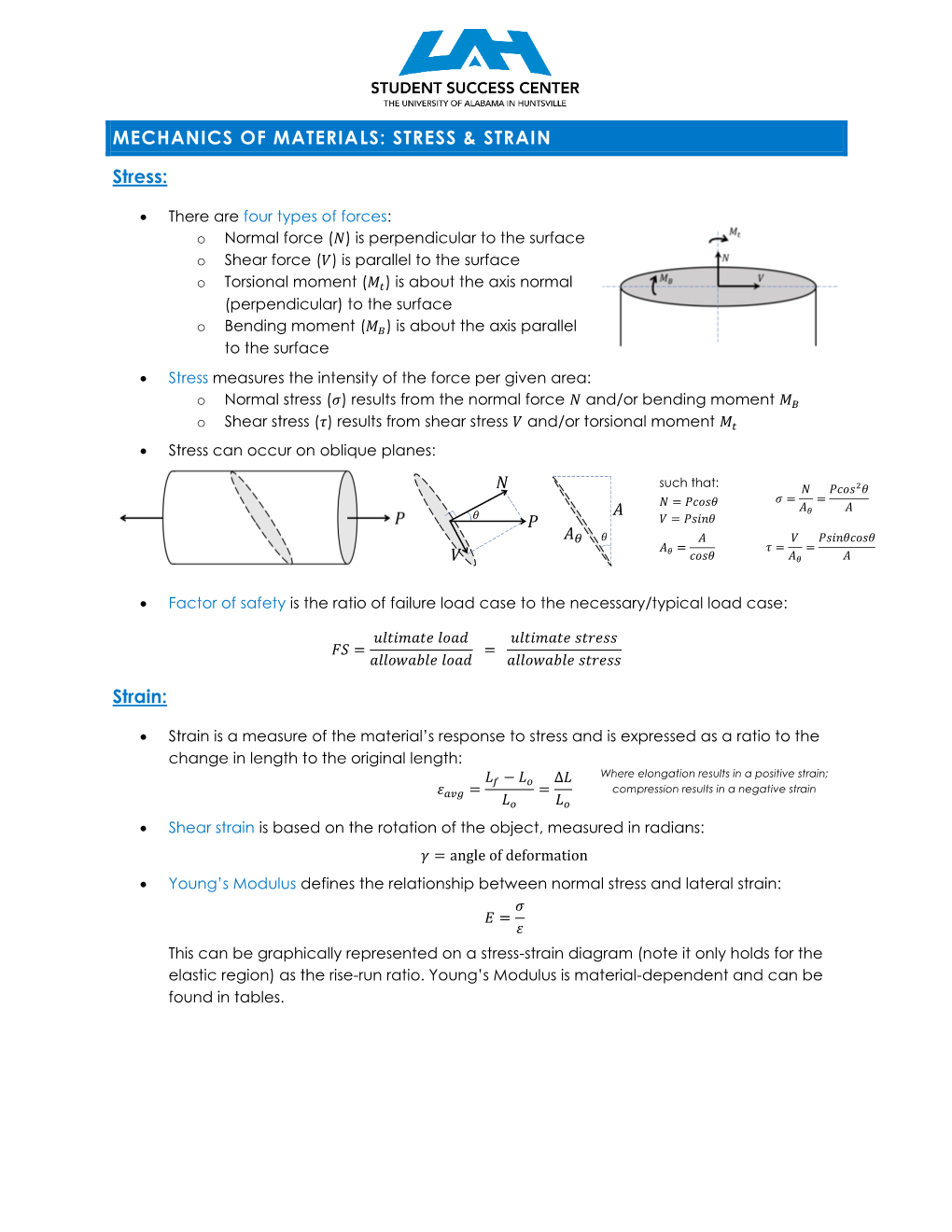 Mechanics Of Materials: Stress & Strain - DocsLib