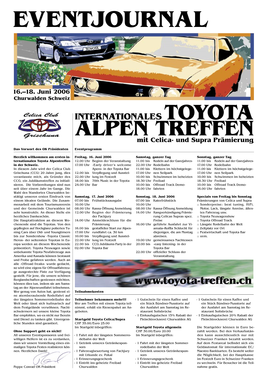 INTERNATIONALES TOYOTA ALPEN TREFFEN Mit Celica- Und Supra Prämierung