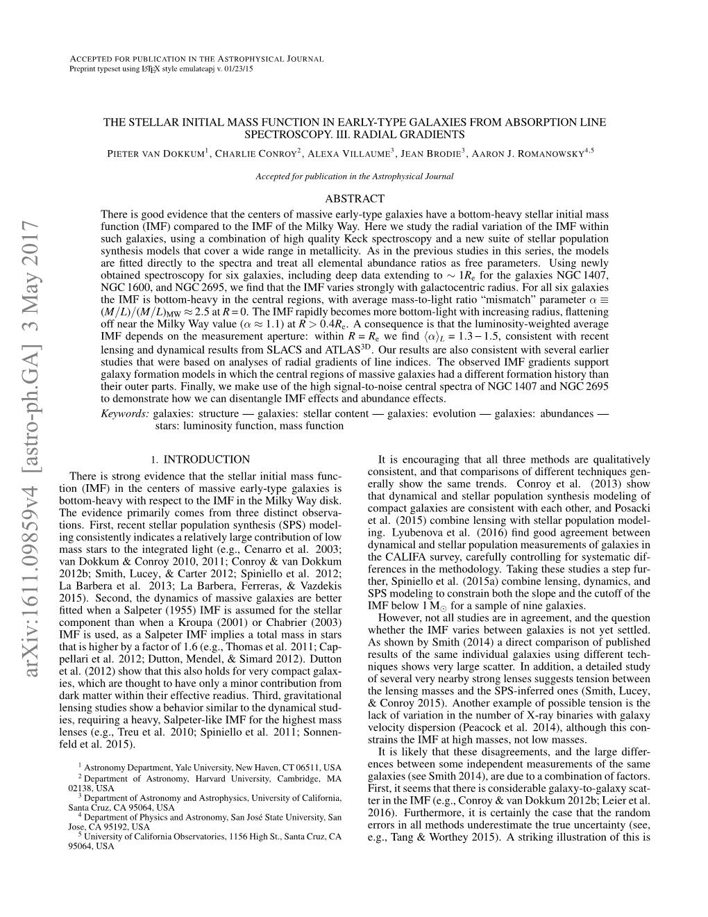 The Stellar Initial Mass Function in Early-Type Galaxies from Absorption Line Spectroscopy