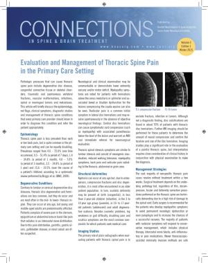 Evaluation and Management of Thoracic Spine Pain in the Primary Care Setting