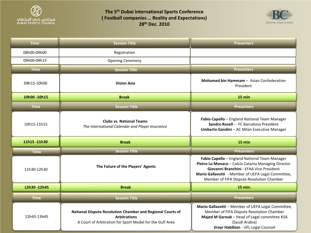 Conference Program 2010