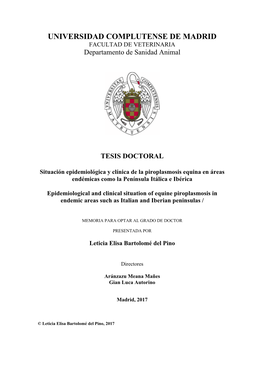 Situación Epidemiológica Y Clínica De La Piroplasmosis Equina En Áreas Endémicas Como La Península Itálica E Ibérica